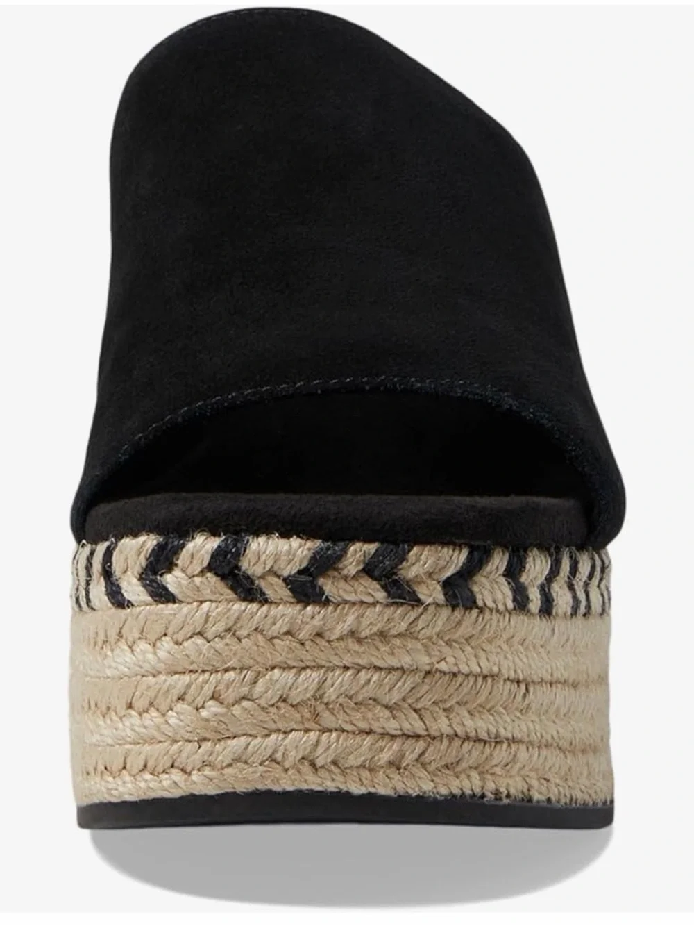 TOMS Laila suede espadrille platform mule; black; size 9; very good condition
